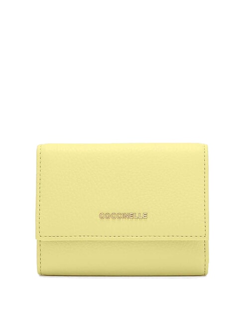COCCINELLE METALLIC SOFT Petit portefeuille en cuir texturé lavage à la chaux - Portefeuilles Femme
