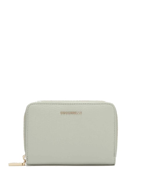 COCCINELLE METALLIC SOFT metallic soft portafoglio pelle martellata Portefeuille zippé vert céladon - Portefeuilles Femme