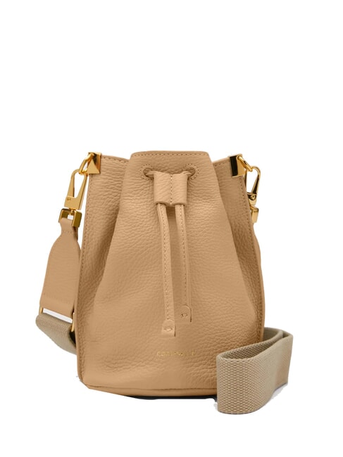 COCCINELLE HYLE Mini sac seau à bandoulière en cuir beige frais - Sacs pour Femme
