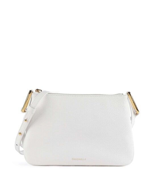 COCCINELLE MAGIE Petit sac bandoulière en cuir blanc brillant - Sacs pour Femme