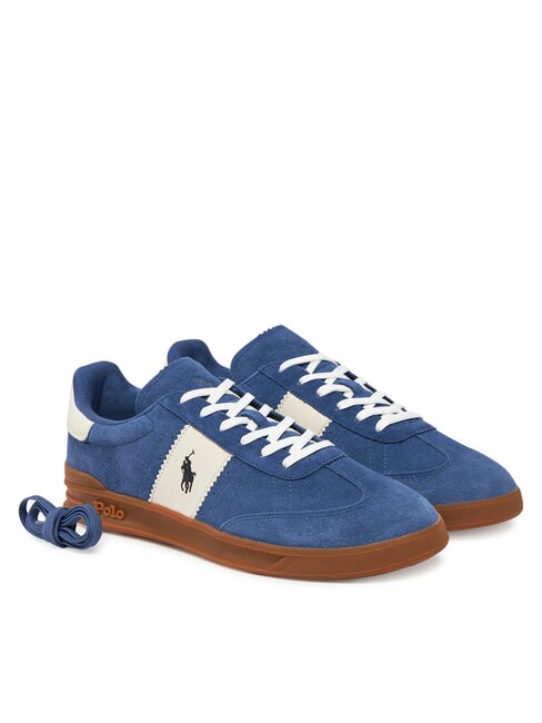 RALPH LAUREN HERITAGE Baskets en cuir bleu marine clair/crème - Chaussures Homme