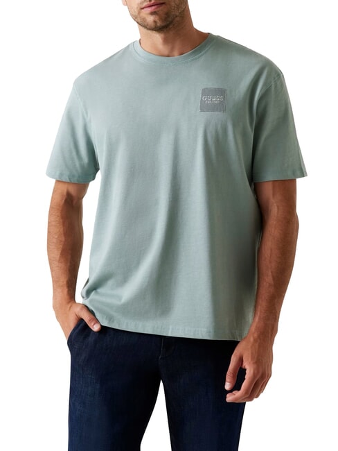 GUESS PATCH AT CHEST  T-shirt en coton gris complet - T-shirt