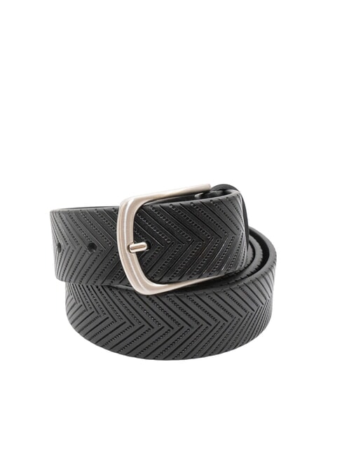 SPALDING ZIGZAG Ceinture en cuir raccourcissable noir - Ceintures