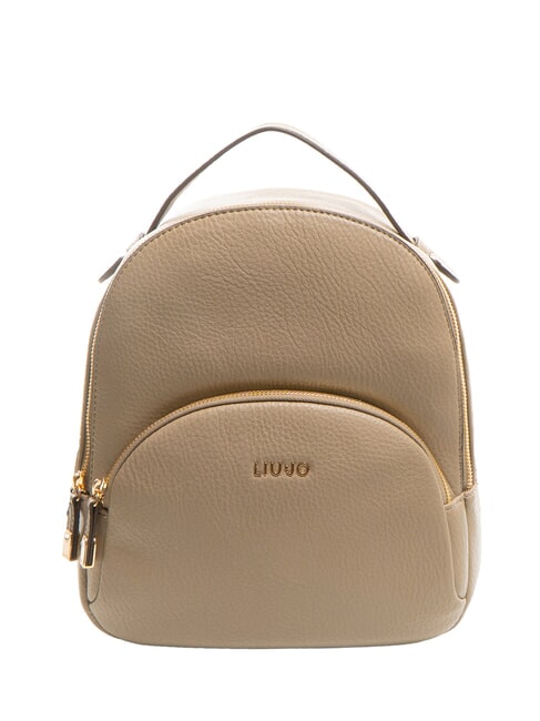 LIUJO MANHATTAN Sac à dos rond moyen avec poche taupe du désert - Sacs pour Femme