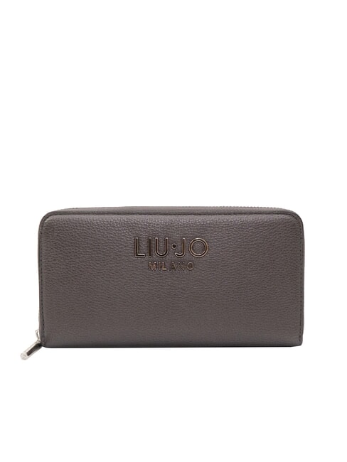 LIUJO CALIWEN Grand portefeuille zippé anthracite rencontré. - Portefeuilles Femme