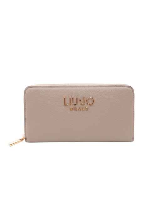 LIUJO CALIWEN Grand portefeuille zippé taupe du désert - Portefeuilles Femme