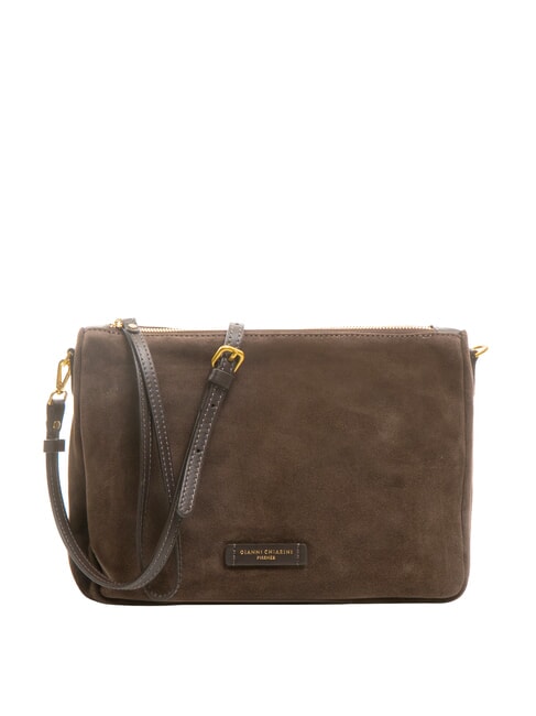 GIANNI CHIARINI NORA POUCH Pochette en cuir suédé moka - Sacs pour Femme