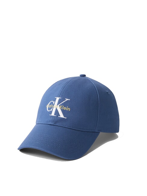 CALVIN KLEIN CKJ MONO LOGO Casquette de baseball en coton jean bleu - Bonnets