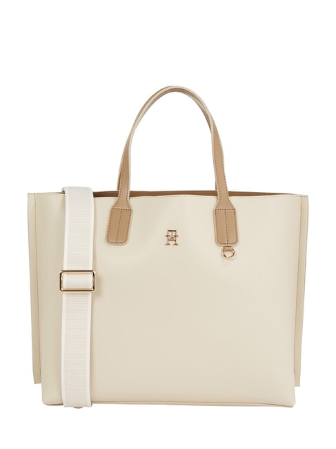 TOMMY HILFIGER TH DISTINCT Sac à main, avec bandoulière amovible beige classique - Sacs pour Femme