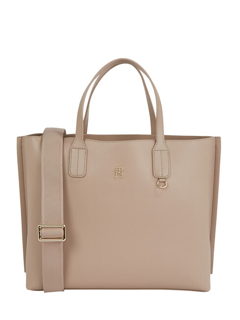 TOMMY HILFIGER TH DISTINCT Sac à main, avec bandoulière amovible taupe côtier - Sacs pour Femme