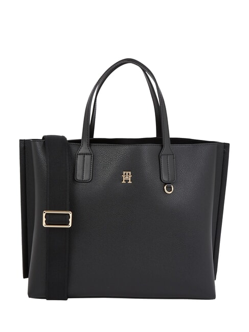 TOMMY HILFIGER TH DISTINCT Sac à main, avec bandoulière amovible le noir - Sacs pour Femme