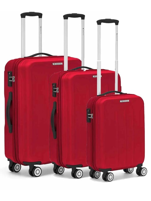 R RONCATO FLIGHT Ensemble de 3 chariots à bagages à main, moyen, grand tango rouge - Ensemble Valises