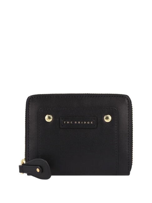 THE BRIDGE CECILIA Portefeuille moyen en cuir zippé sur tout le pourtour black Gold - Portefeuilles Femme