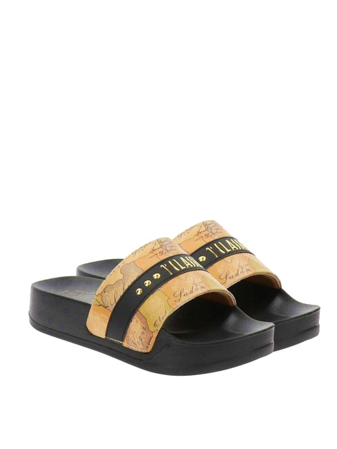 ALVIERO MARTINI PRIMA CLASSE GEO  Chaussons beige/noir géo - Chaussures Femme