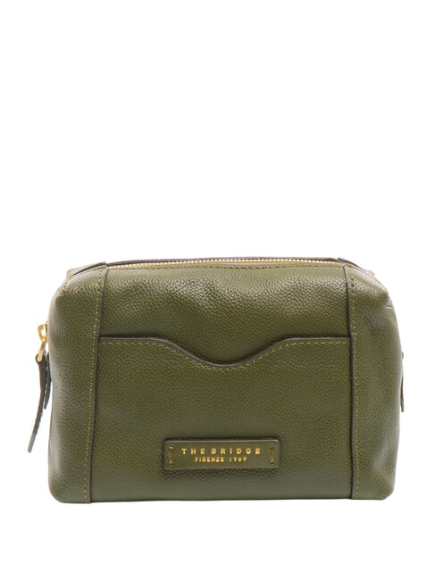 THE BRIDGE GEMMA  Trousse de beauté en cuir thym abb gold - Trousses