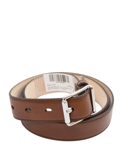 THE BRIDGE BRUNELLESCHI  Ceinture en cuir Marron / Palladium - Ceintures