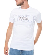 GUESS CHEST BOX T-shirt en coton avec imprimé blanc pur - T-shirt - 1