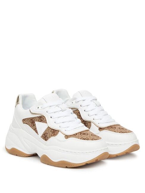 GUESS HAPYY4  Baskets Beige / Marron - Chaussures Femme