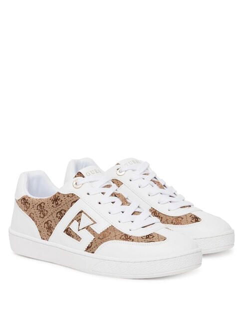 GUESS NOCHEE 2  Baskets Blanc / marron - Chaussures Femme