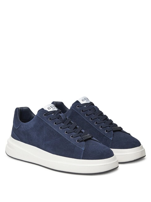 GUESS ELBA  Baskets en cuir bleu - Chaussures Homme