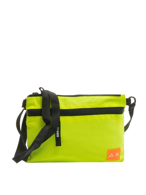 SUN68 NYLON Sac en nylon avec poche jaune fluorescent - Sacs en Bandoulières pour Homme