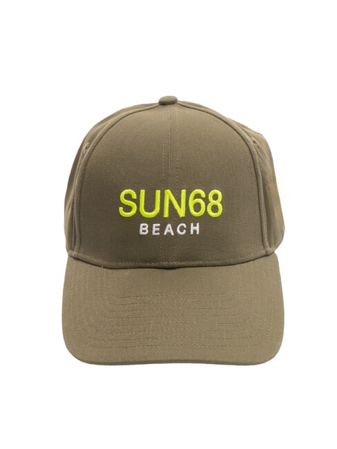 SUN68 LOGO Casquette de baseball en coton militaire sombre - Bonnets
