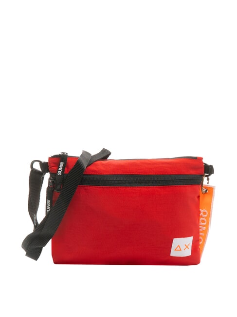 SUN68 NYLON Sac en nylon avec poche rouge feu - Sacs en Bandoulières pour Homme