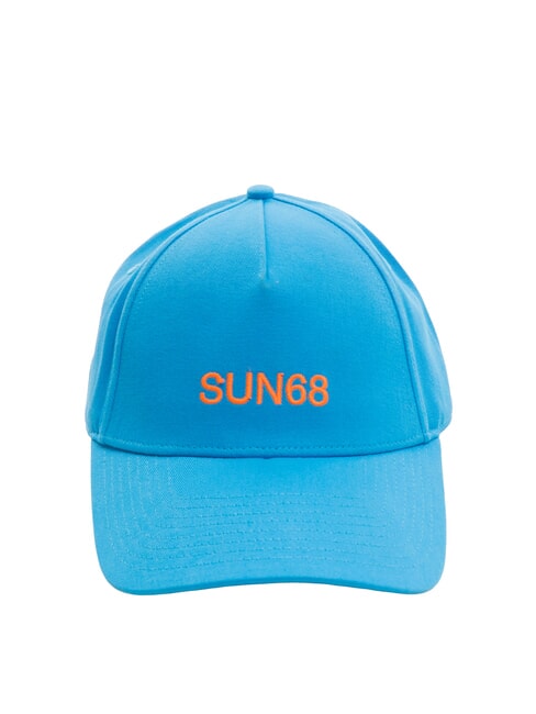 SUN68 LOGO Casquette de baseball en coton turquoise - Bonnets
