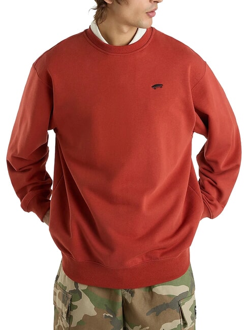 VANS SALTON Sweat-shirt ras du cou en coton ocre rouge - Pulls molletonnés