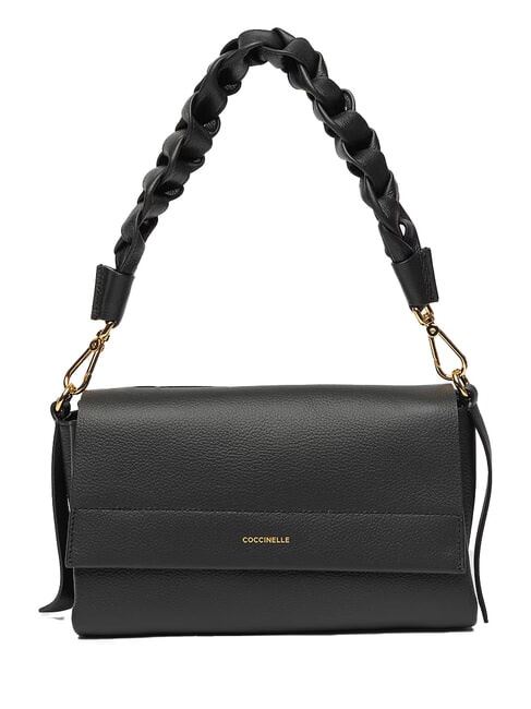COCCINELLE BOHEME GRANA DOUBLE  Sac à bandoulière, avec bandoulière noir/cognac - Sacs pour Femme