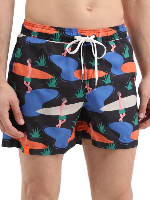 SUN68 ILLUSTRATION Costume de plage pour homme noir/bleu - Maillots de bain