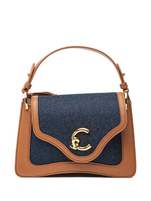 COCCINELLE C-ME DENIM Sac à bandoulière bleu den/cognac - Sacs pour Femme