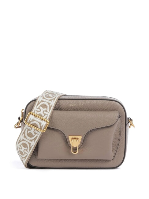 COCCINELLE BEAT SOFT RIBB Sac bandoulière en cuir taupe chaud 2 - Sacs pour Femme
