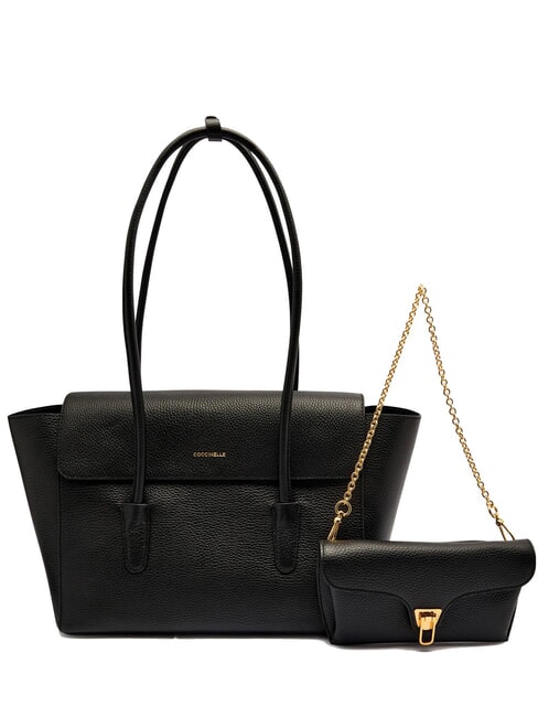 COCCINELLE DOUBLE BEAT Sac à bandoulière Noir - Sacs pour Femme