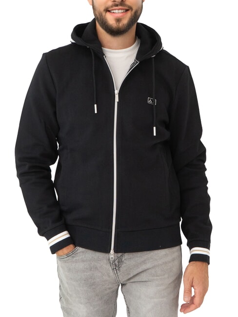 SUN68 HERITAGE Sweat à capuche entièrement zippé noir - Pulls molletonnés