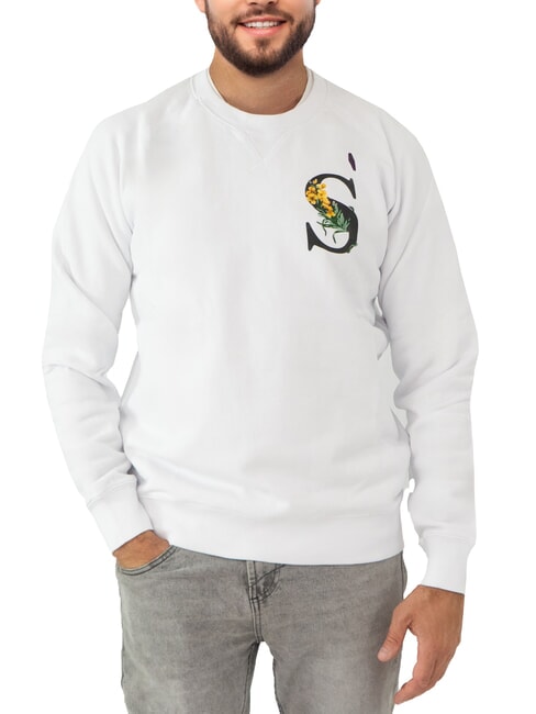 SUN68 ROUND PRINT Sweat-shirt à col rond avec imprimé blanc - Pulls molletonnés