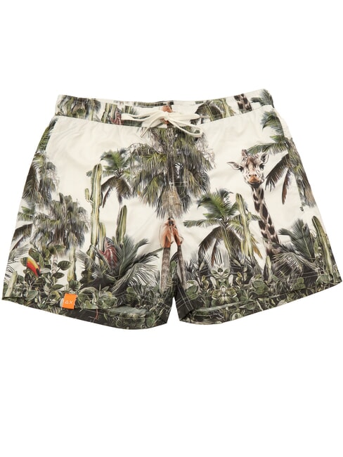 SUN68 ANIMAL Costume de plage pour homme blanc crème - Maillots de bain