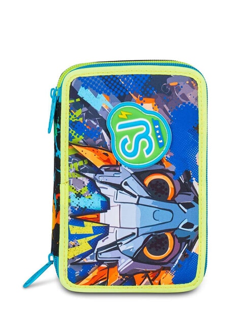 SJGANG LED LOOK Trousse à crayons 3 zips avec trousse scolaire Noir - Étuis et Accessoires