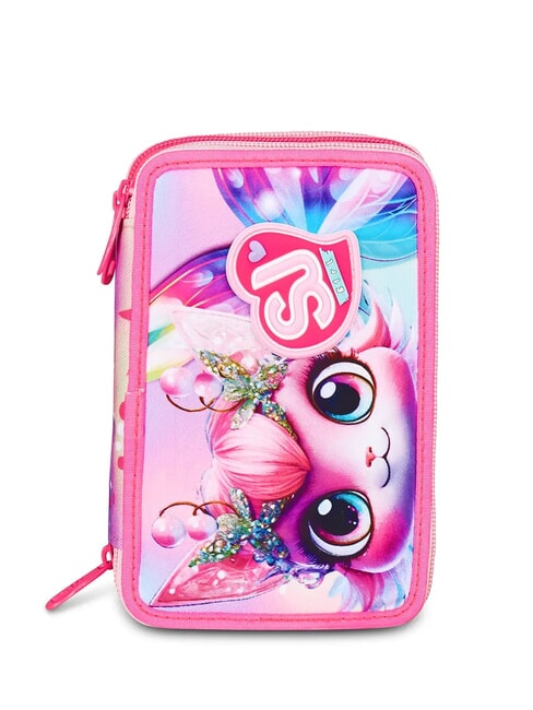 SJGANG CAT LED Trousse à crayons 3 zips avec trousse scolaire fuxiafluo - Étuis et Accessoires