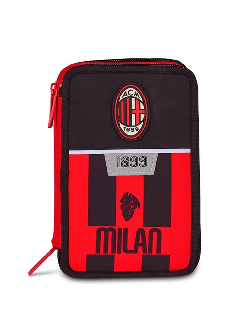 MILAN KICK AND SCORE Trousse à crayons 3 zips avec trousse scolaire Noir - Étuis et Accessoires