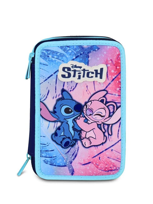 LILO & STITCH CUTE AND FLUFFY Trousse à crayons 3 zips avec trousse scolaire bleu marine - Étuis et Accessoires