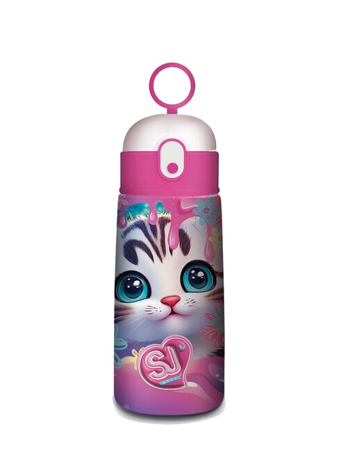 SJGANG ANIMALI Bouteille isotherme en acier FORÊT RAYÉE NOIRE - Bouteilles thermiques