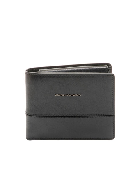 PIQUADRO W136 Portefeuille porte-monnaie en cuir Noir - Portefeuilles Homme