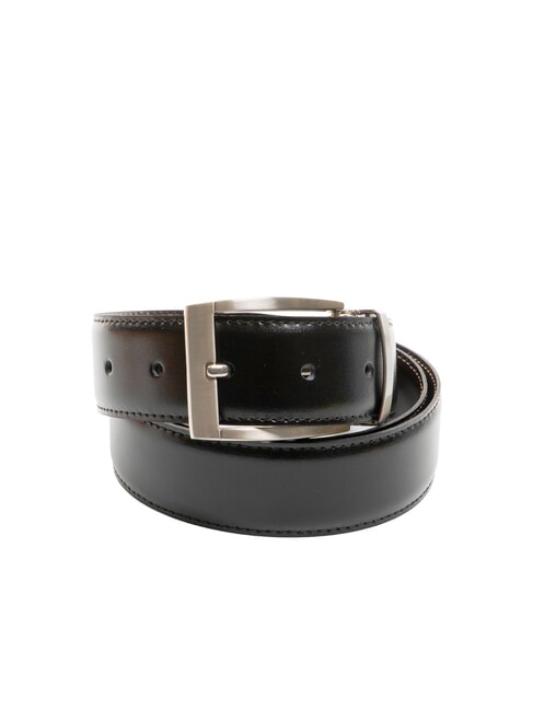 TIMBERLAND CASUAL Ceinture en cuir double face noir lisse/brun foncé lisse - Ceintures