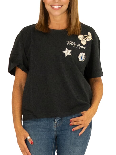 SUN68 BOXY T-shirt en coton noir - T-shirt