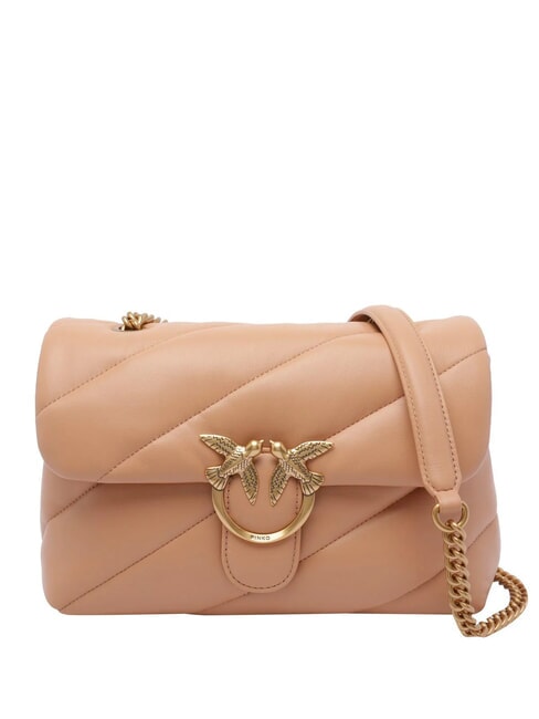 PINKO CLASSIC LOVE PUFF Sac en cuir nappa toast rose-or antique - Sacs pour Femme