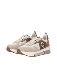 LIUJO MAXI WONDER 01 Baskets &agrave; plateforme avec d&eacute;tails en python corde/chocolat - Chaussures Femme - 1