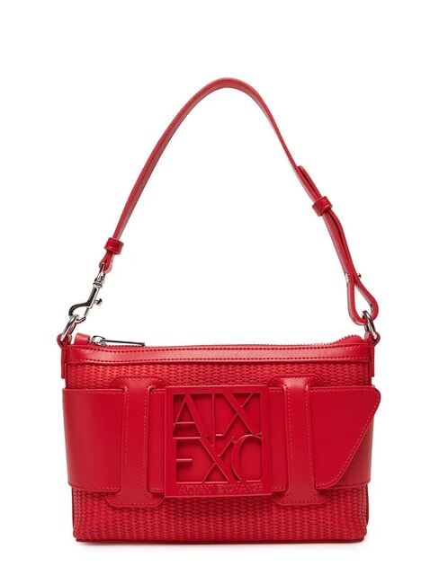 ARMANI EXCHANGE SUSIE STRAW Sac à bandoulière avec logo rouge - Sacs pour Femme