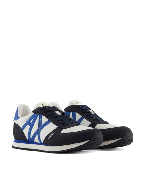 ARMANI EXCHANGE RIO Baskets basses bleu marine profond + blanc cassé - Chaussures Homme