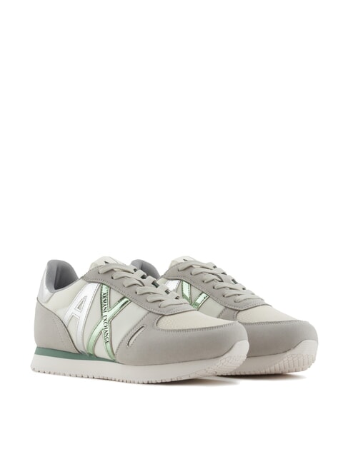 ARMANI EXCHANGE RIO Baskets gris+d.vert givré - Chaussures Femme
